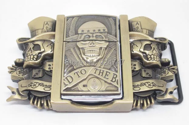 Двойной череп шляпа Die To Hard легкий пояс Пряжка|belt buckle|lighter belt bucklelighter |