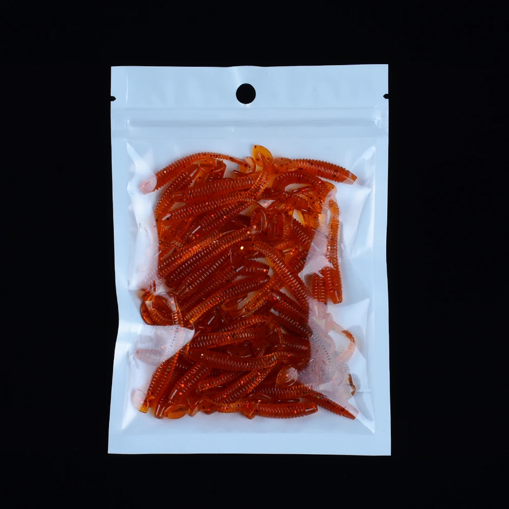 Outdoor Fishing Accessory 50Pcs Lures Soft Bait 4.5cm Silicone Worms Lure With Salt Fishes Baits Easy Hunting | Спорт и развлечения