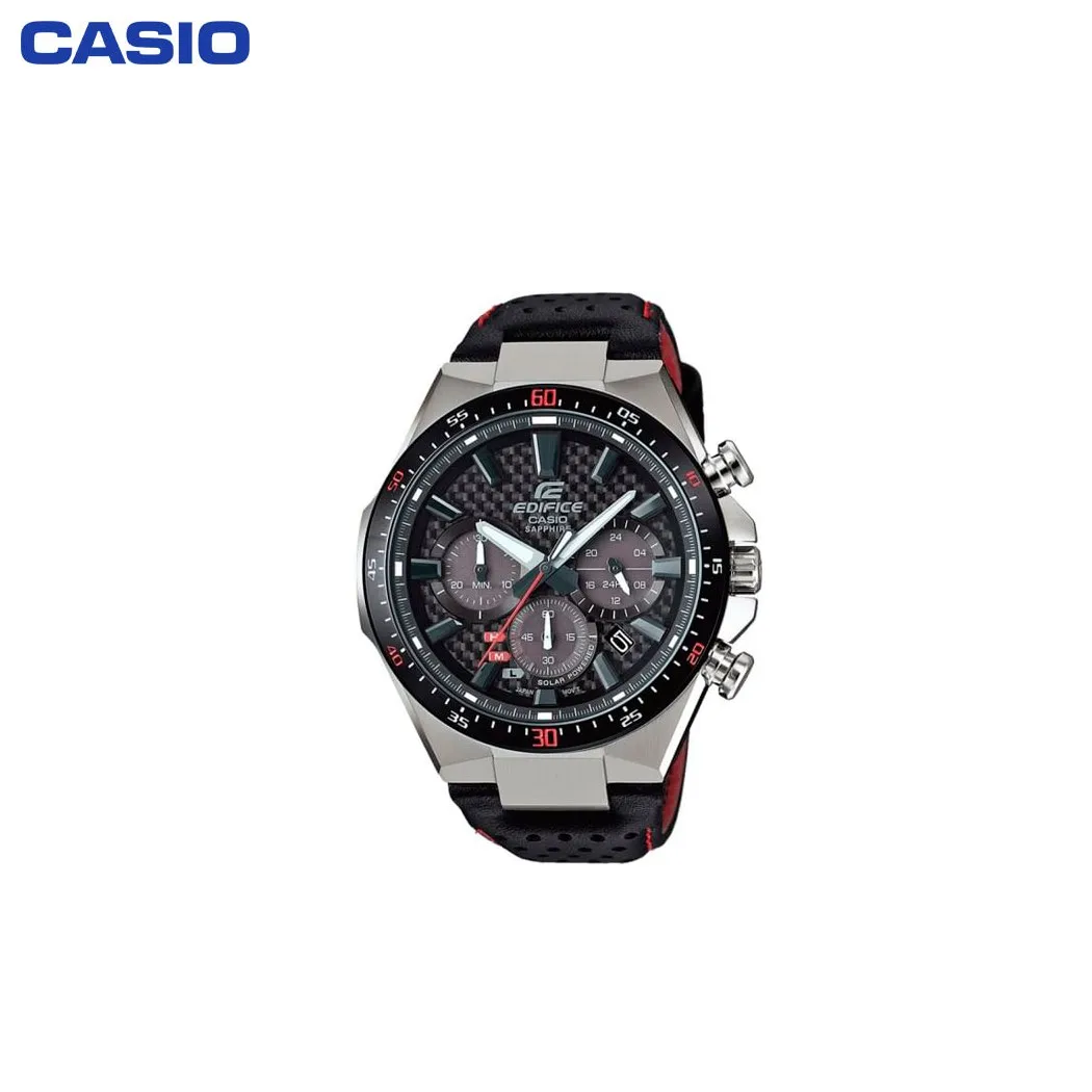 Наручные часы Casio EFS S520CBL 1A мужские с кварцевым хронографом на кожаном