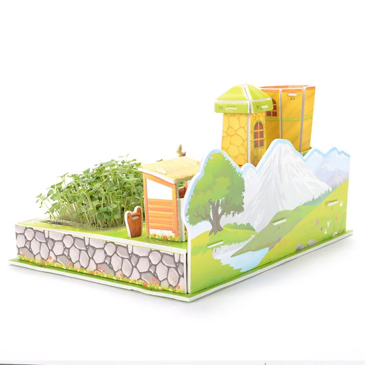 Новый 3D Бумага головоломка с посадки интеллекта детей собраны игрушки зеленый