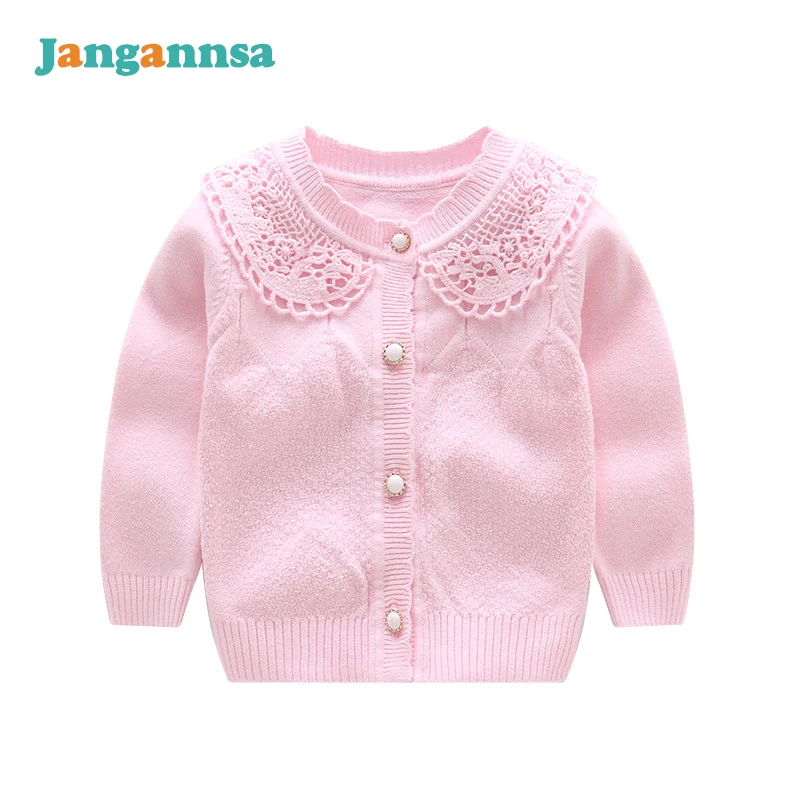 Вязаный хлопковый свитер с круглым вырезом для маленьких девочек Свитера