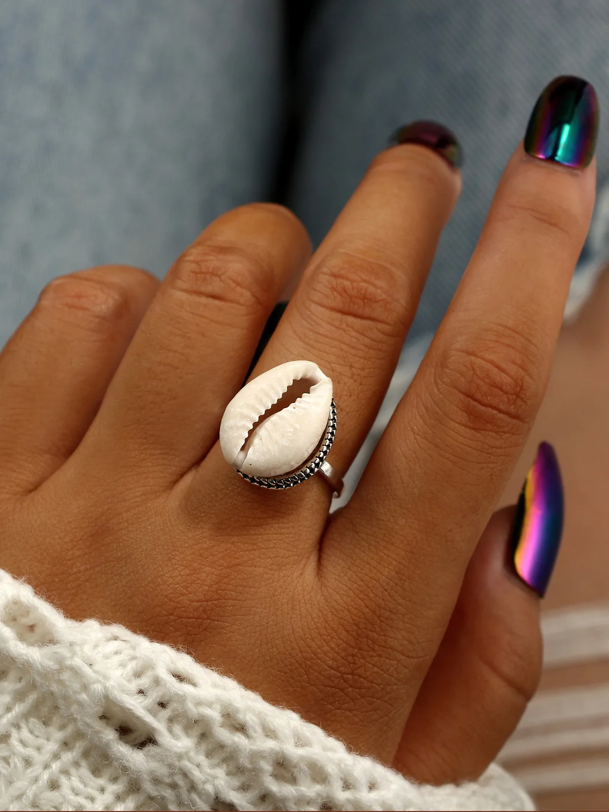 2018 Подвески Cowry Cowrie кольцо в стиле бохо женские кольца на палец из натуральной