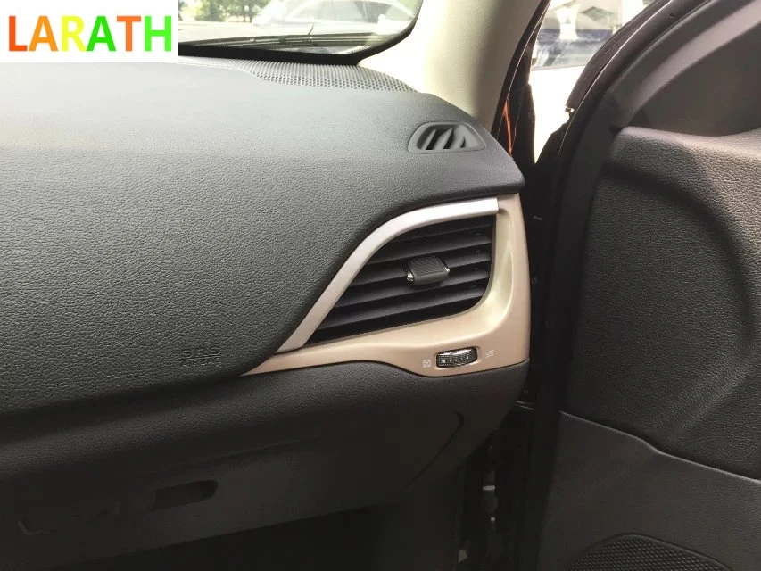 Car inner garnish cover trim ABS chrome front up left+right Air conditioning Outlet Vent For Jeep Cherokee 2014 2015 2016 2017 | Автомобили