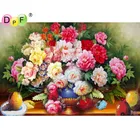 Алмазная вышивка сделай сам и алмазная живопись, крестики, квадратные наклейки, полная жизнь, украшение, пионы, цветы