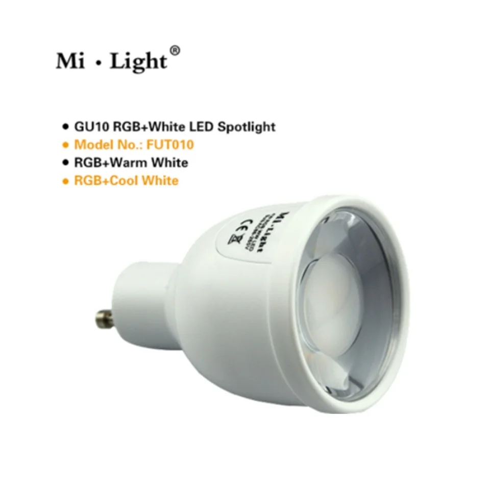 Оригинальный milight светодиодные лампы 4 Вт 5 6 9 GU10 E27 E14 RGBW/RGBWW Беспроводной