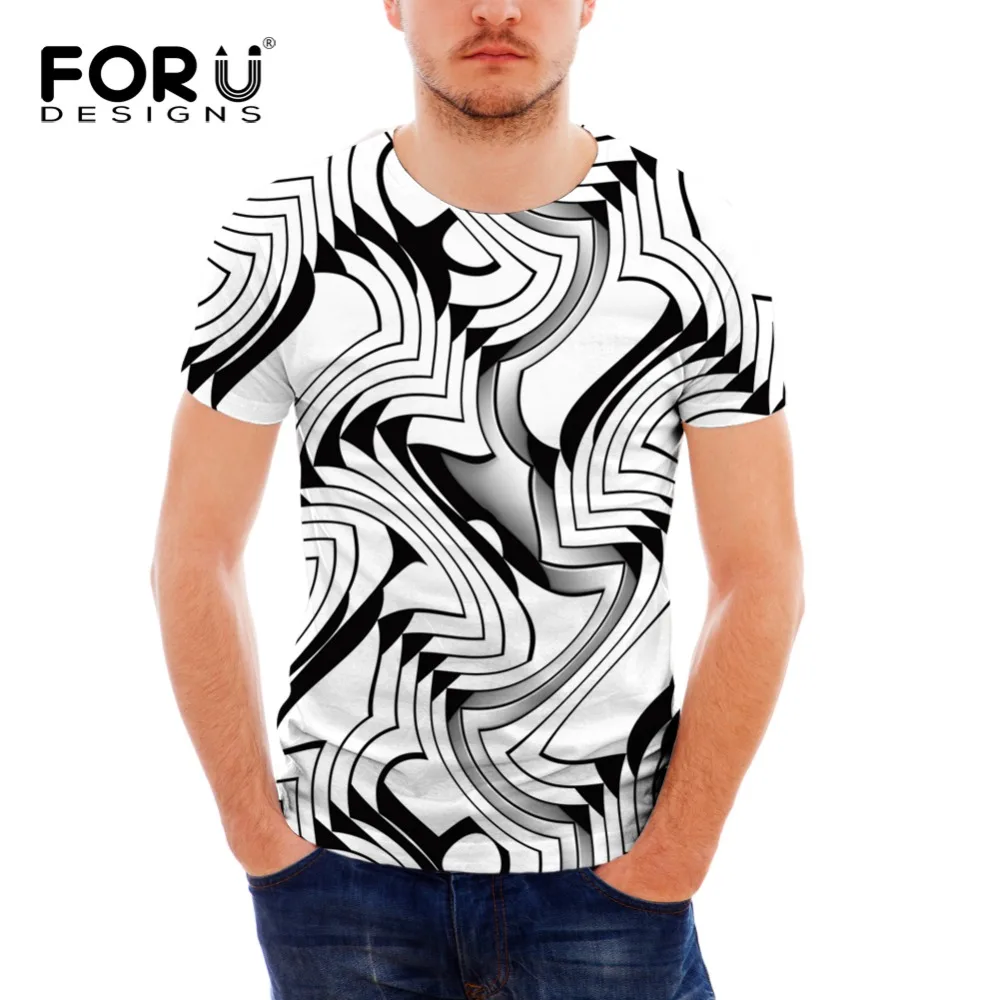 FORUDESIGN Повседневная футболка модная Лоскутная Мужская высокого качества с