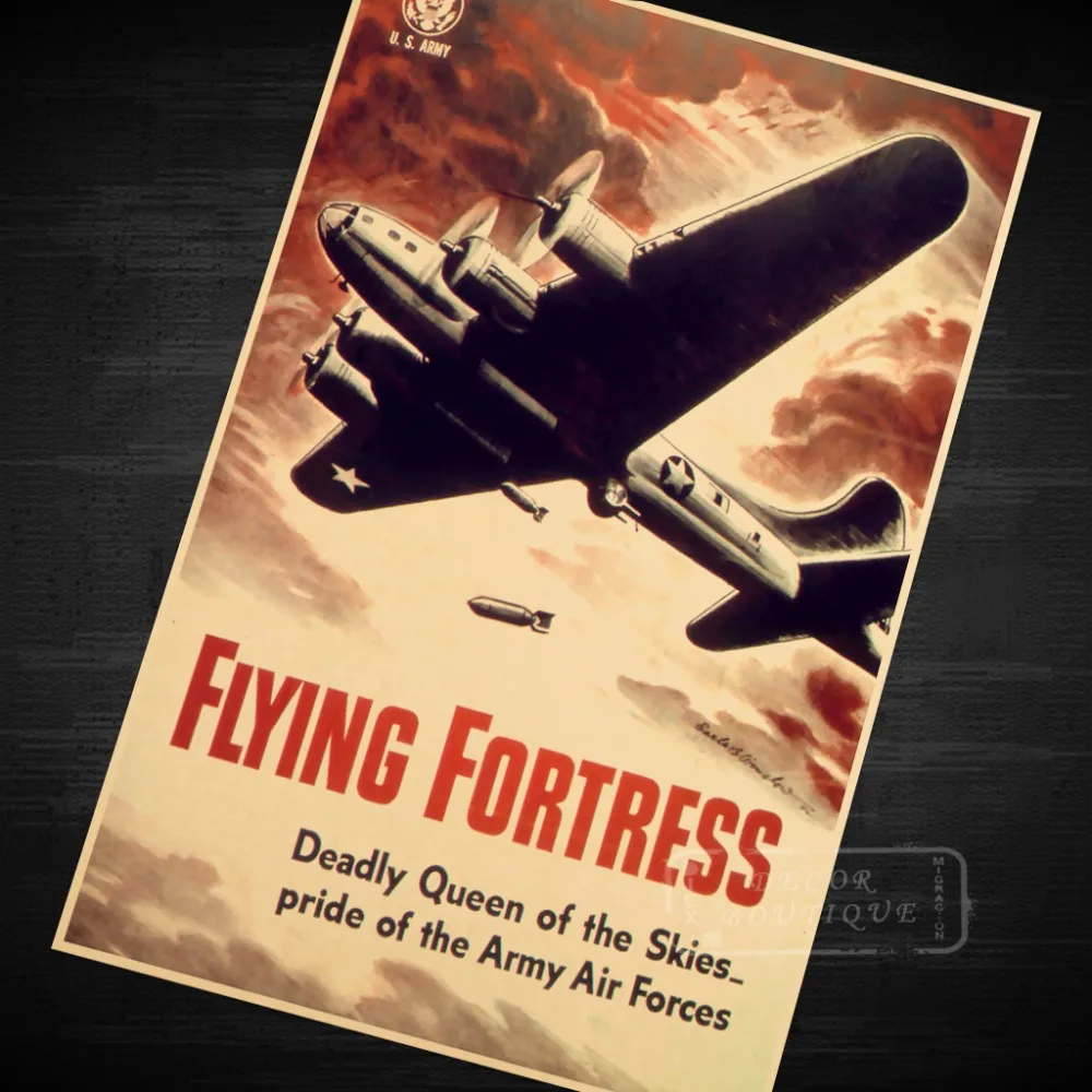 Художественный принт американский армейский ВВС летающая крепость
