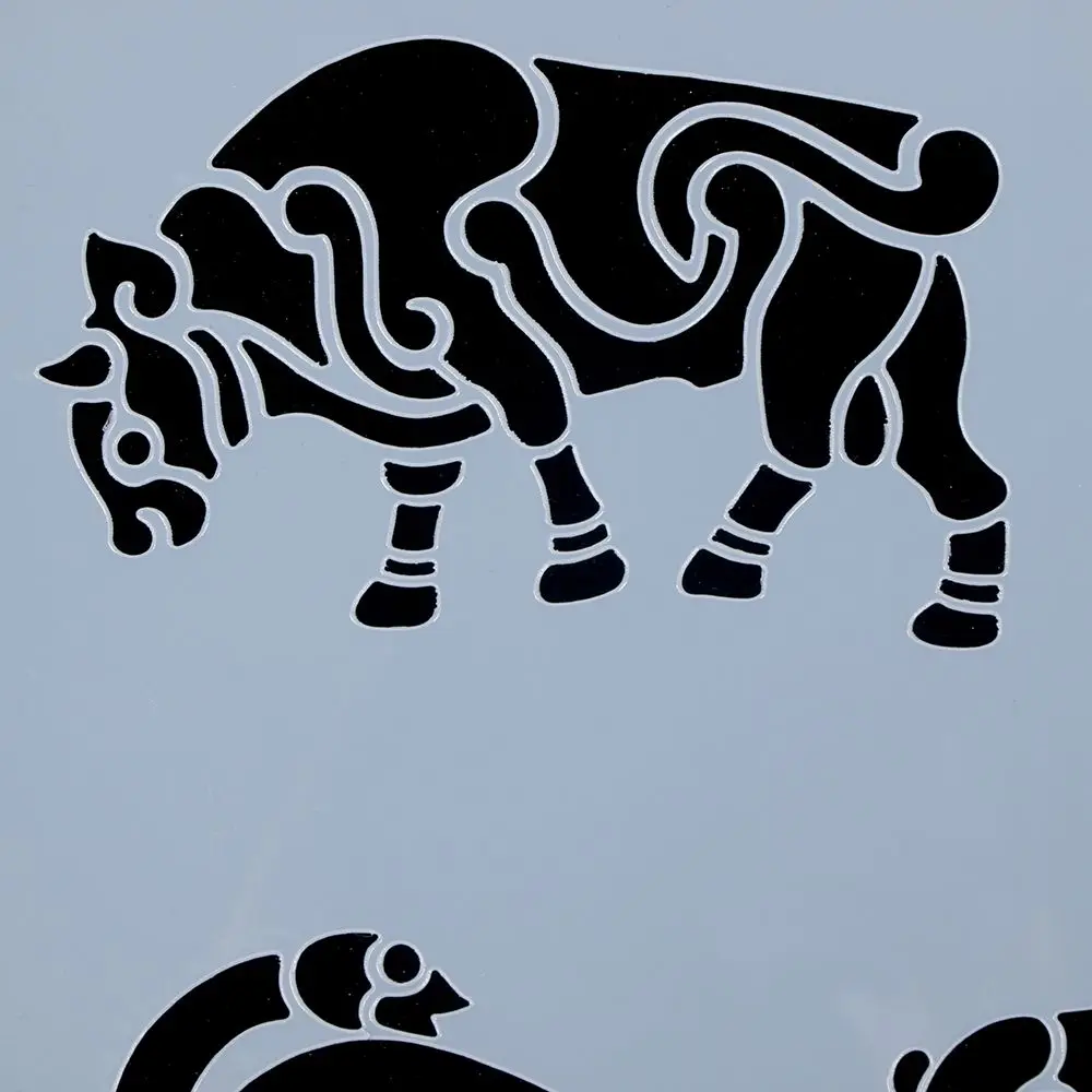 Дикий Животные многоразовые трафареты аэрограф живопись на холсте торт