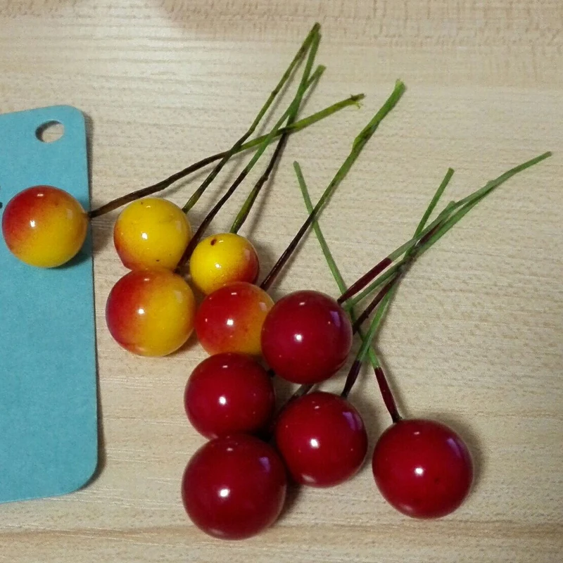 Красная ягода Stamen 20 шт./лот украшение вишня Ronce проволочный цветок для поделок