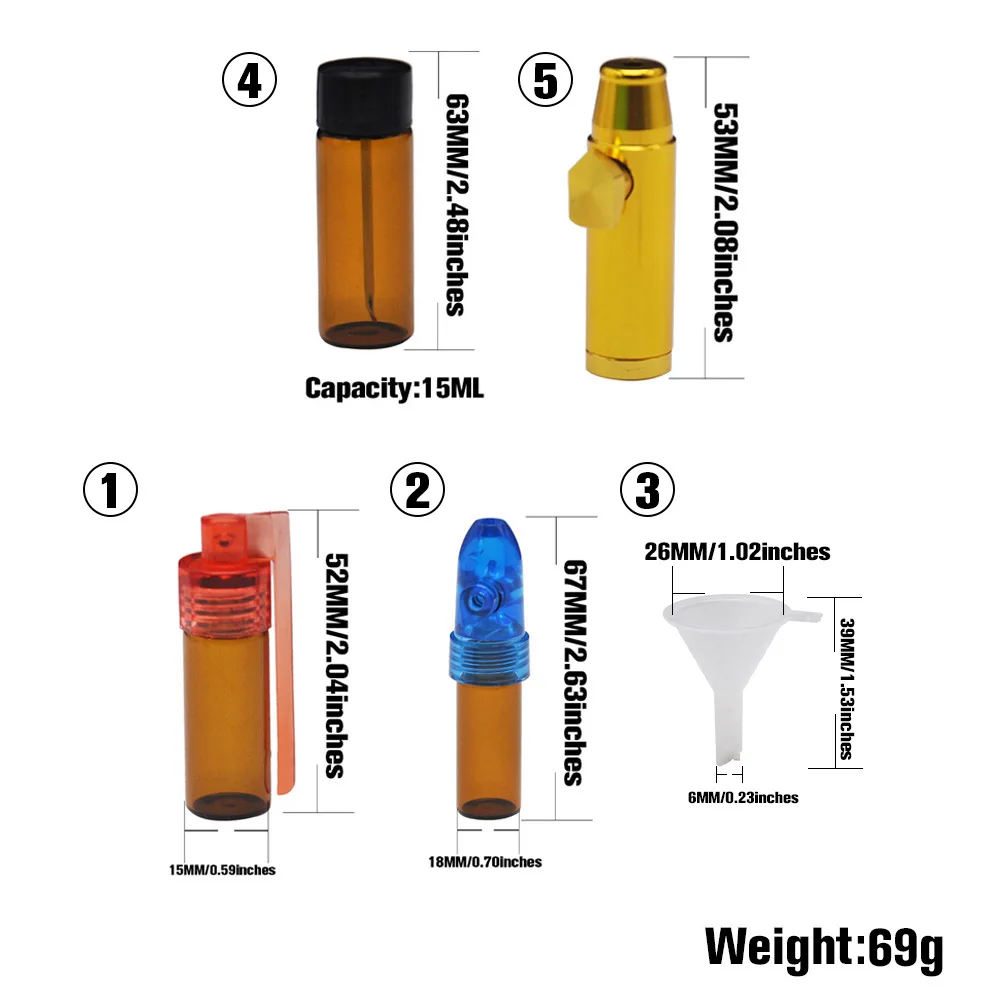 Богатая собака 1 Набор 4 табак пули бутылка с ложкой внутри микро Воронка трубка