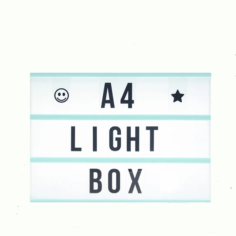 Горячая продажа А4 Размер LED световая коробка DIY черные карты буквы свет ЕЭС 3AA