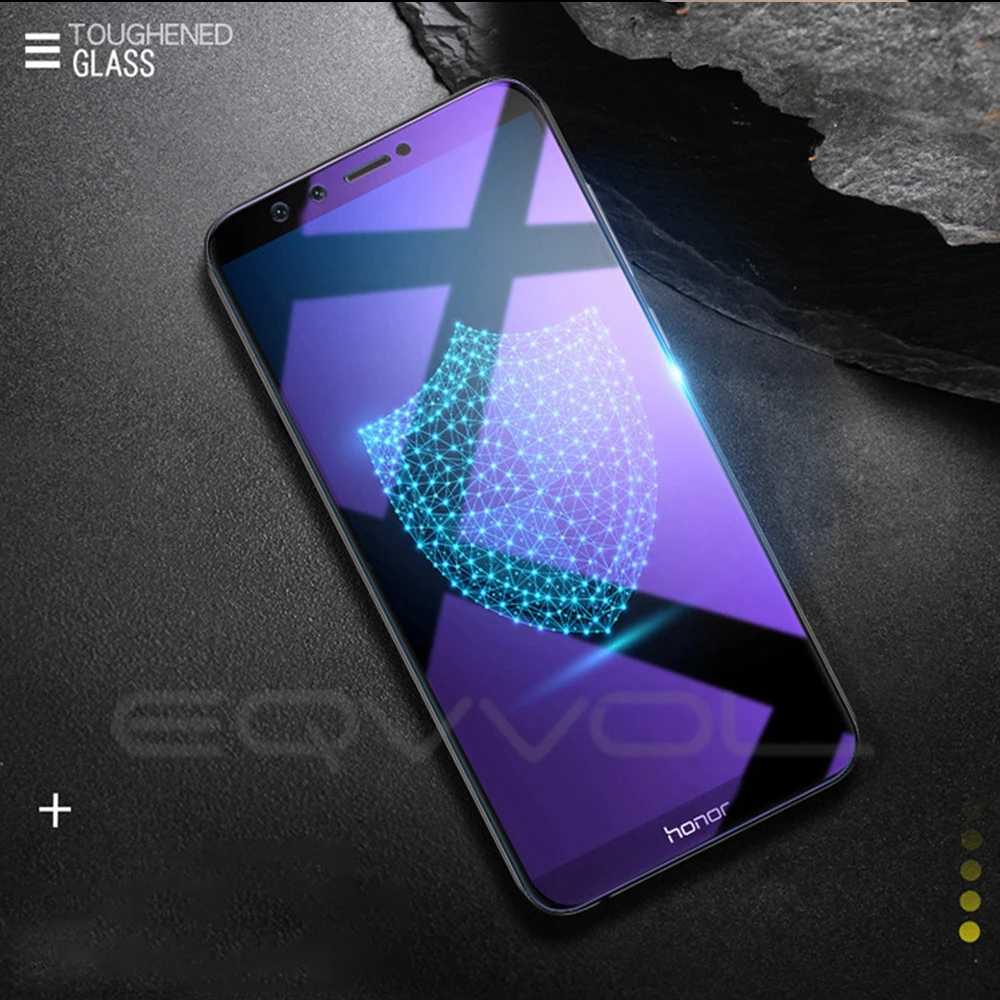 Eqvvol полное покрытие, фиолетовый светильник, закаленное стекло для huawei Honor 8, 9, 10, 8X MAX Play, Защита экрана для Honor Note 10, 8, V10, пленка