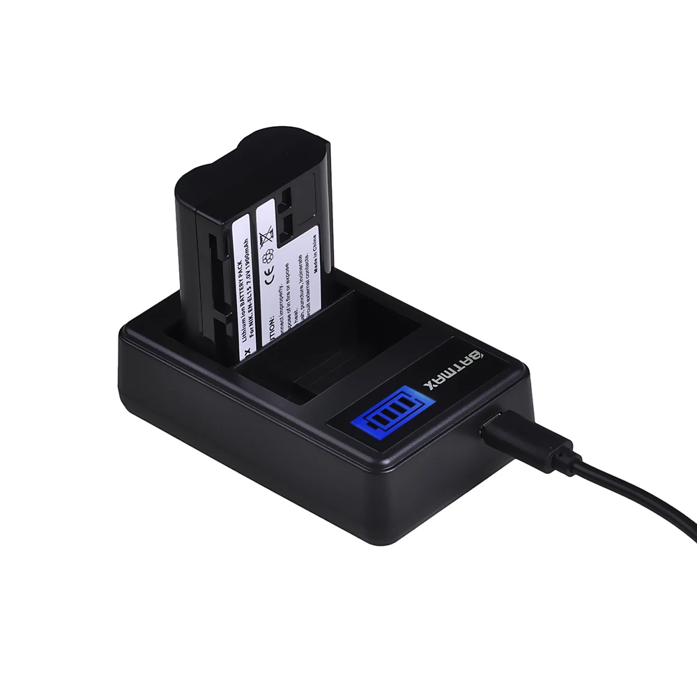Двойное зарядное устройство USB для Nikon D600 D610 D600E D800 D800E D810 D7000 D7100 Z6 Z7 2 упаковки |