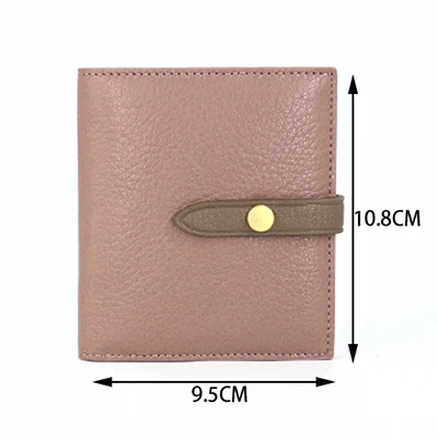 Розовый AETOO Goatskin кошелек женский ремень пряжка броские цветные кожаные сумки для карт короткий простой маленький кошелек - Цвет: Розовый