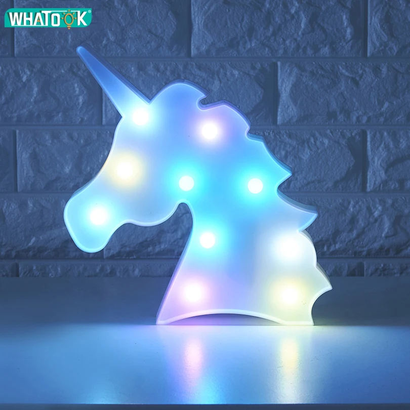 Unicornio Led Night Lights Unicorn Party 3D LED Table Lamp Novelty Animal Marquee Sign Letter Lamp Luminaria Baby Kids Toys Gift