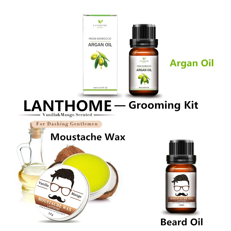 3 шт. оригинальный натуральный мужской кондиционер для бороды бальзам роста