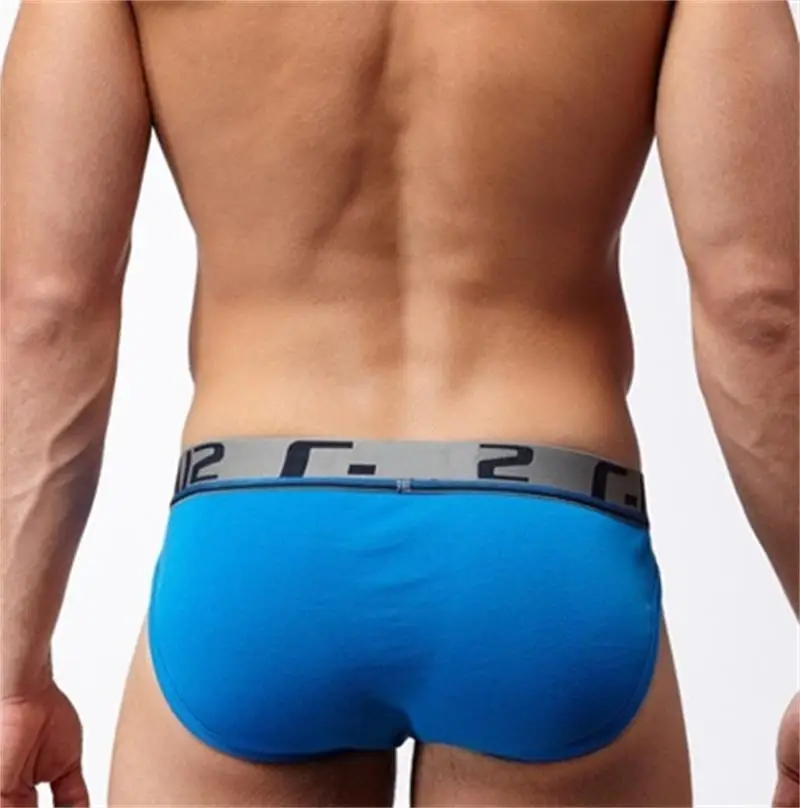Мужские трусы брифы с карманом темно-синие хлопковые сексуальное нижнее белье