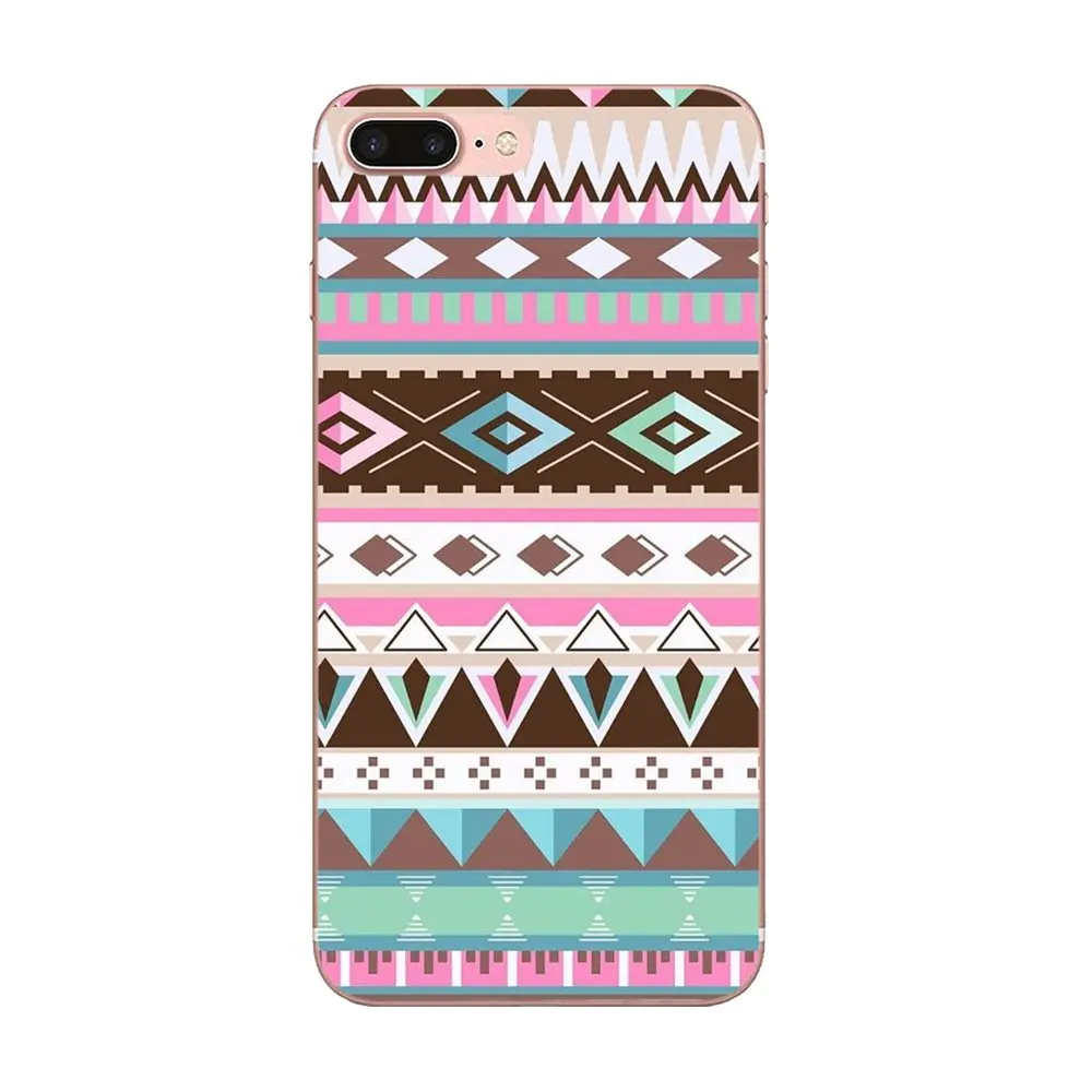 Мягкий чехол из ТПУ для Apple iPhone 4 4S 5 5C 5S SE 6 6S 7 8 Plus X XS Max XR Pastel Tribal Aztec Triangle On Nebula Colorful |