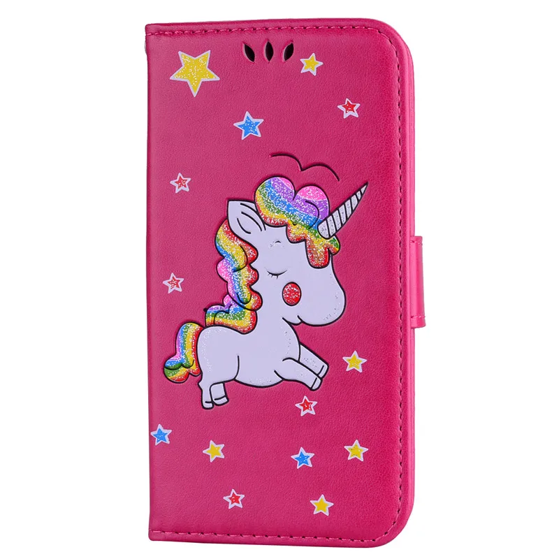 Розовый Чехол Wekays для sony Xperia X F5122 F5121/XA F3112 F3113/XZ F8331 кожаный+ ТПУ мягкий милый мультяшный чехол с единорогом - Цвет: Розовый