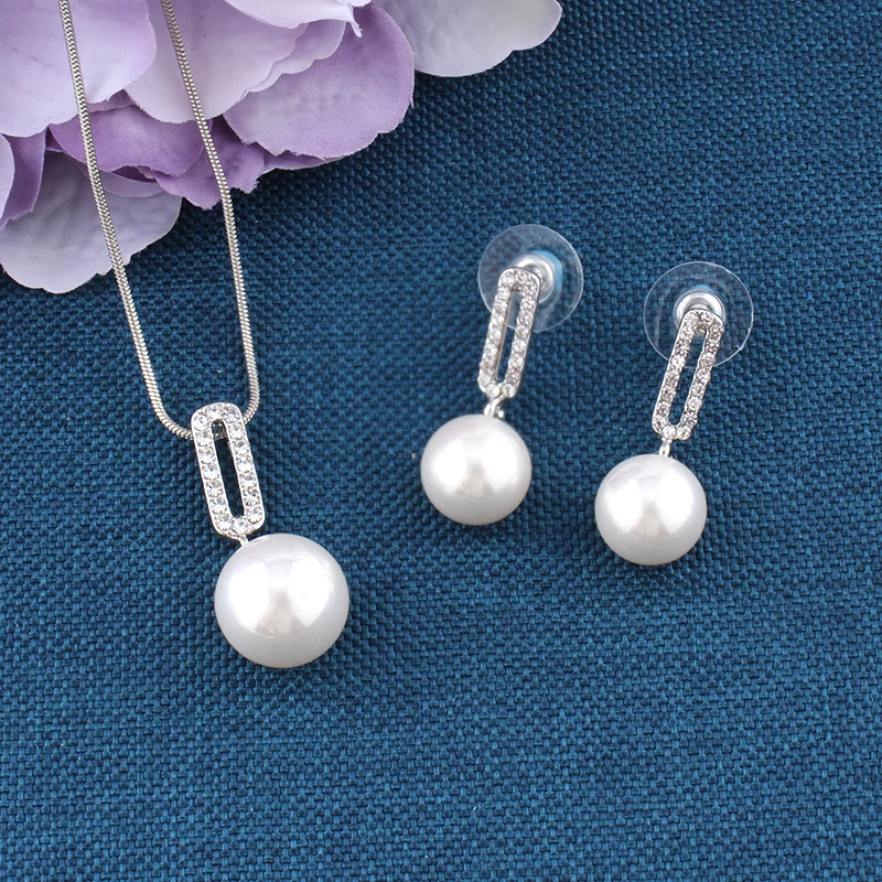 Комплект из колье и серёг с искусственным жемчугом|necklace set women|necklace setpendant necklace |