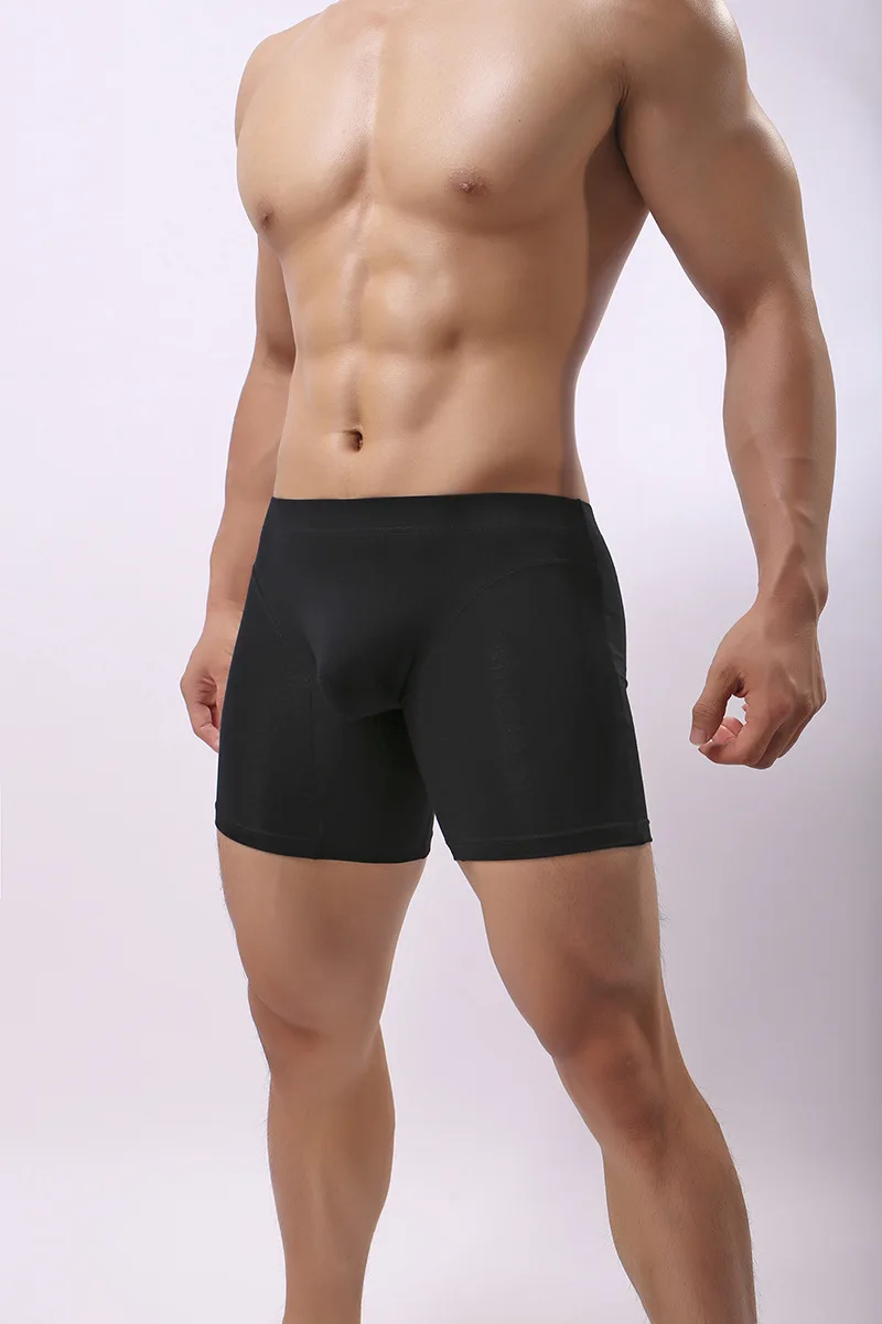 Men's Long Underwear Brand Cotton Boxershorts Homme Slip Panties Man U Convex Design Sexy Sportswear Five Points Underpants