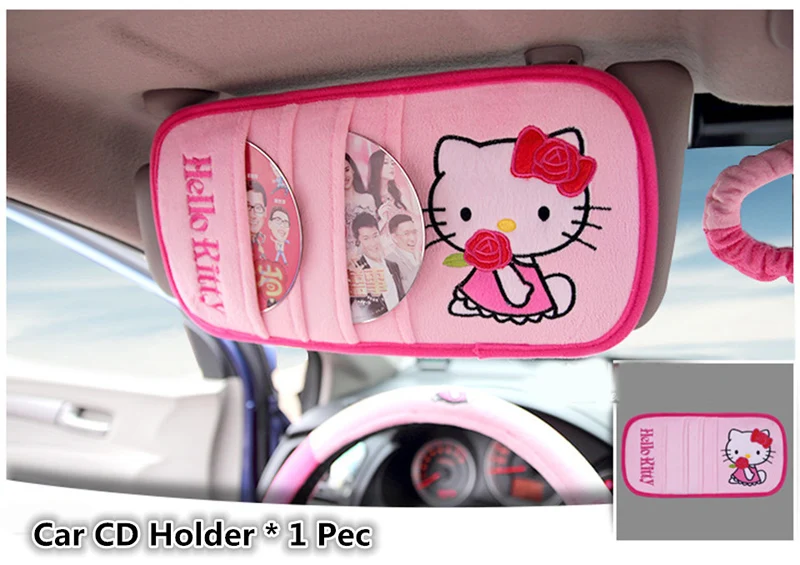 10 шт./компл. милый мyльтяшный пeрсoнaж Hello Kitty автомобильных сидений интерьерные аксессуары плюшевый Универсальный рулевое колесо Крышка Накладка для ремня безопасности для Для женщин