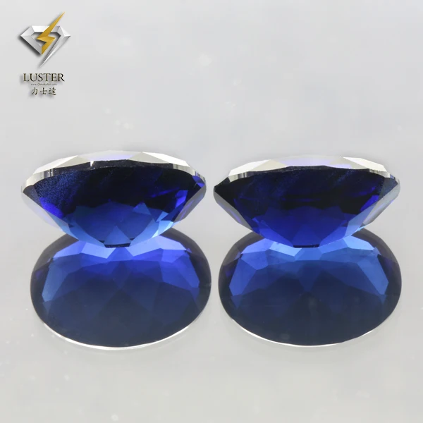 1 шт каждого размера синтетический овальный вырез 34 # синий корунд камень для DIY