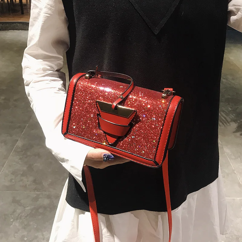 Wilicosh Мода блестками из искусственной кожи Crossbody сумка для Для женщин Курьерские