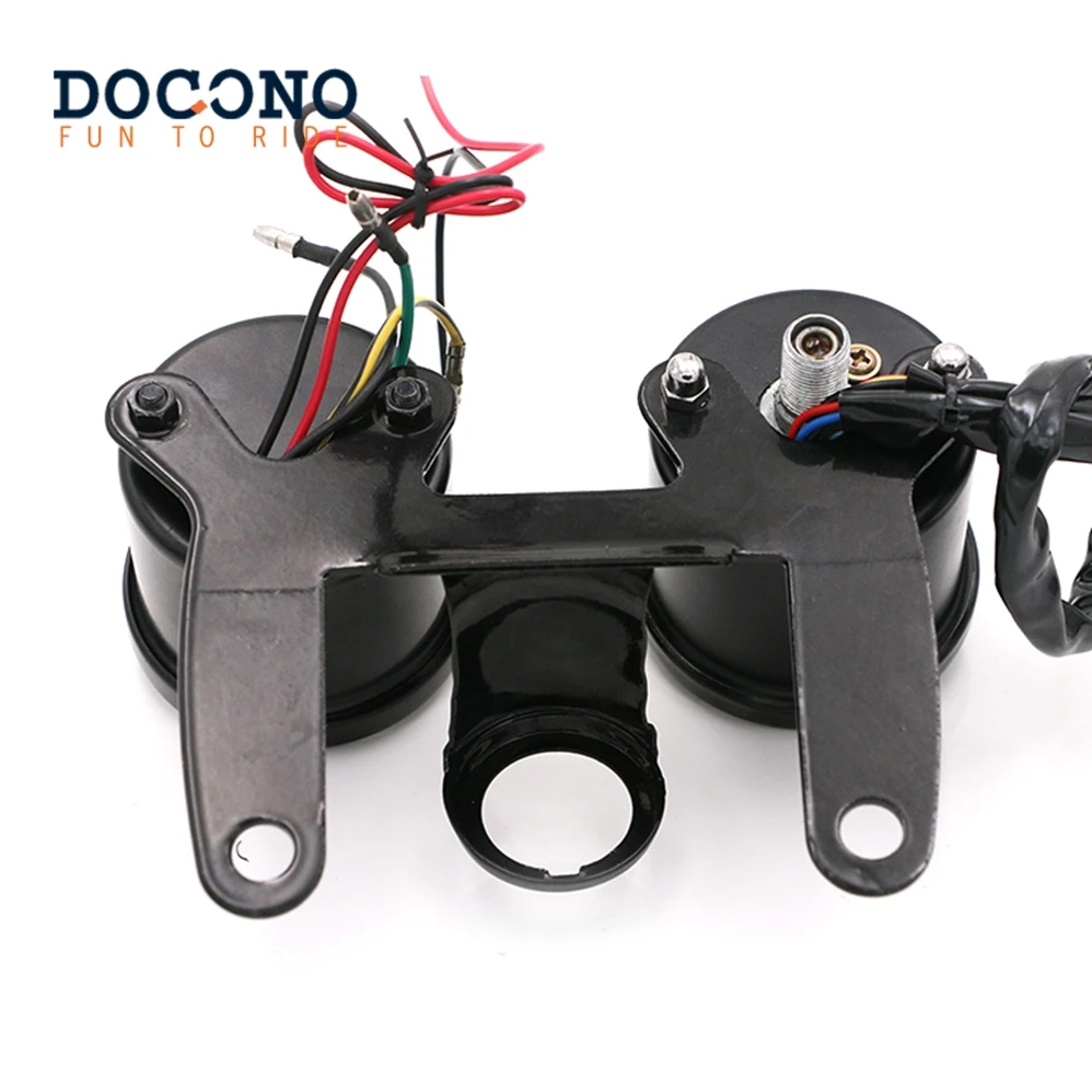 

Universal Motorcycle Mechanical Speedometer DC 12V Dual Instrument Electronics Tachometer Guage for Honda Cg125 GN125
