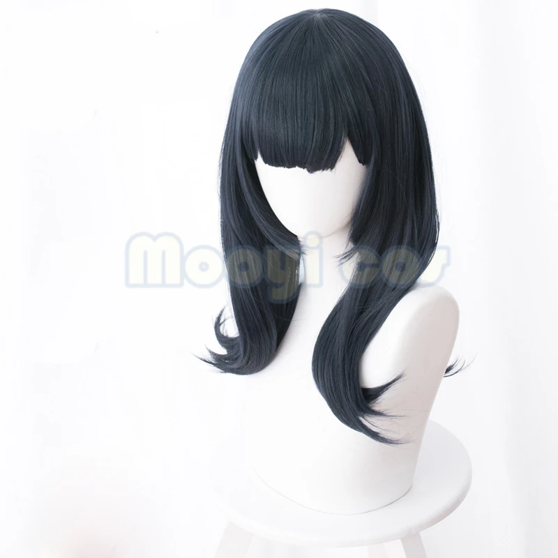 SSSS.GRIDMAN Takarada Rikka Ink-blue Cosplay Wig Shinjo Akane Purple Gradient White Anime Short Straight Synthetic Hair |