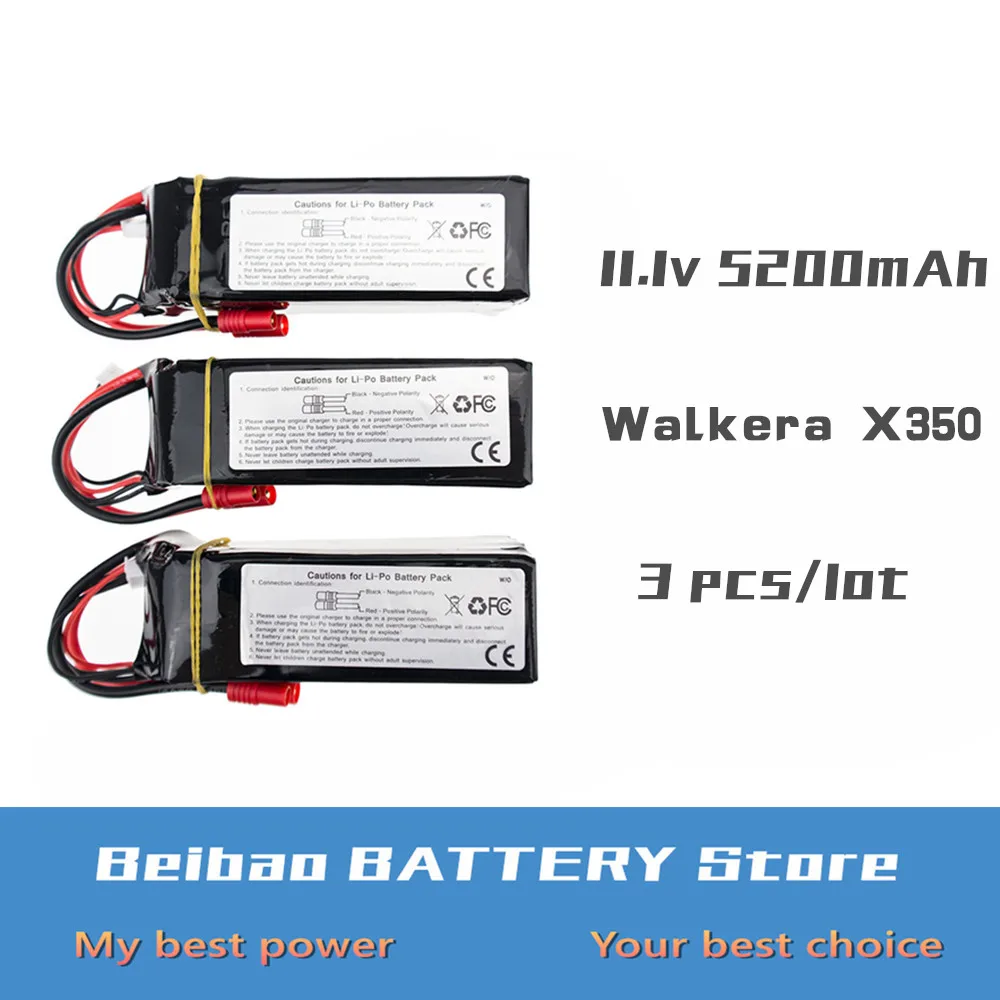 3 шт./лот 11 1 В 5200 мАч 3S 30C для Walkera QR X350 PRO Lipo аккумулятор RC Дрон Квадрокоптер детали