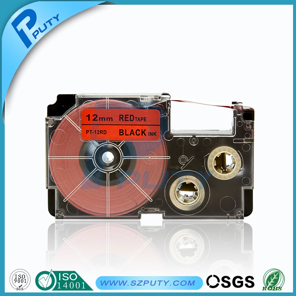 Высококачественная лента для печати этикеток casio 12 мм черная на белом XR 12WE