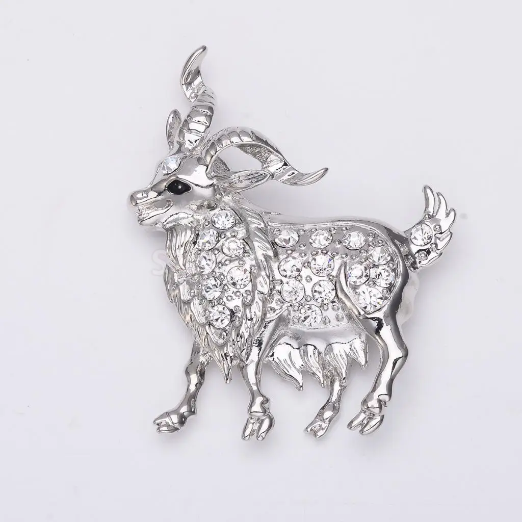 Fashion Jewelry Costume Crystal Goat Sheep Brooch Pin Animal | Украшения и аксессуары