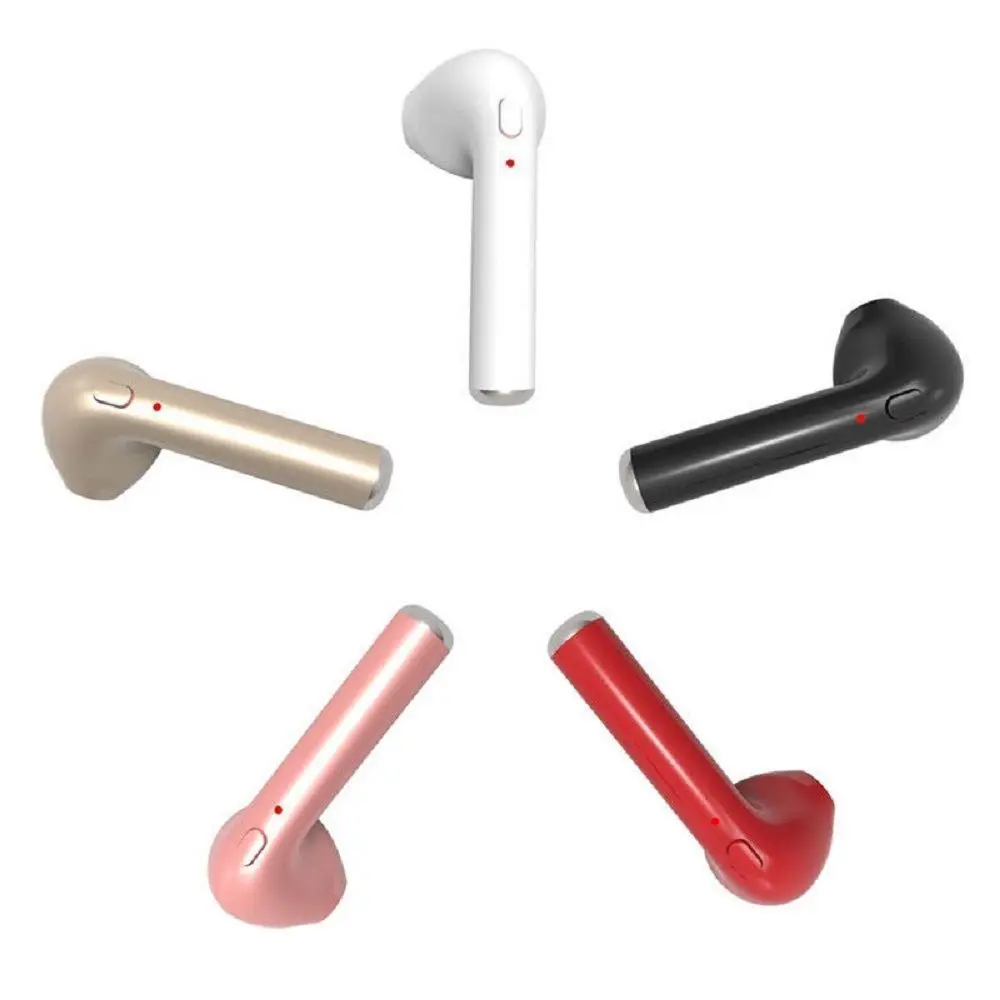 Мини Bluetooth 4 1 стерео гарнитура в Уши Беспроводные i7 наушники розовые вкладыши