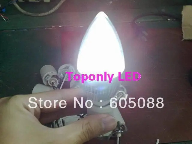 値段 E14 3ワットledキャンドルランプ電球で絶縁型電源ac85-265v、カラー白250lm、30ピース/ロット送料無料!