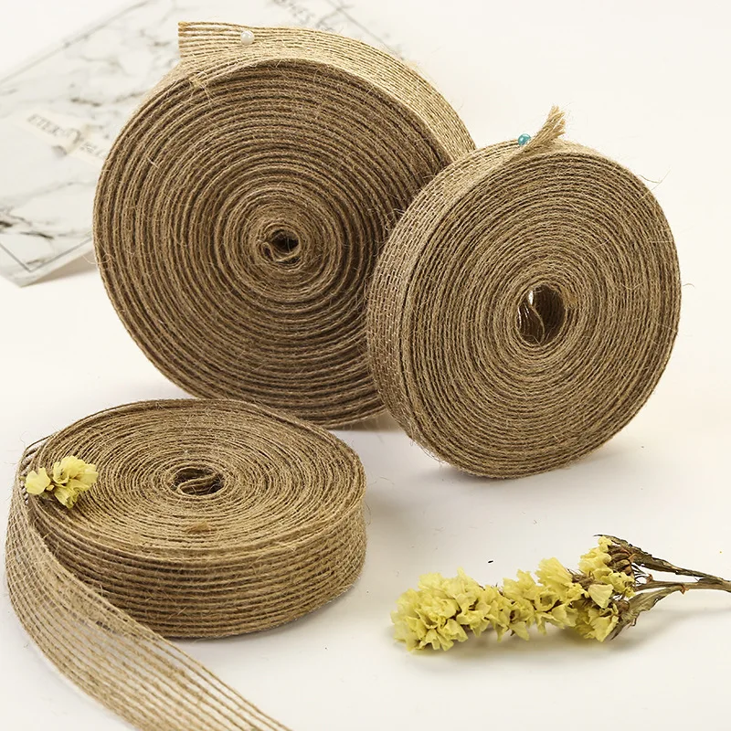 

100m Natural Jute Hemp Rope Weaving Webbing Handmade DIY Jewelry Ornament Ribbon Burlap Strip Accessories Bouquet Decoration