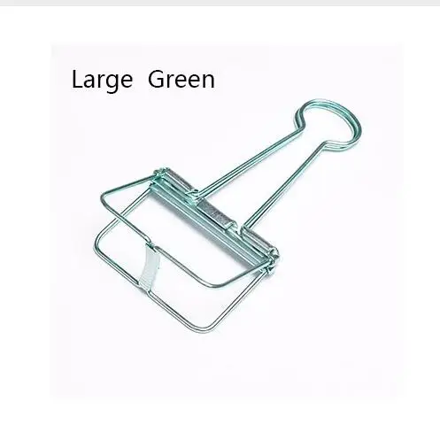Large green 5 шт./партия кавайный конфетный цвет металлическая скепочница фото билета скрепка для бумаг зажимы карты Закладка офисные школьные канцелярские принадлежности - Цвет: Large green