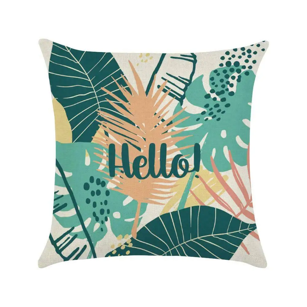 Tropical Plant Green Leaf Rainforest Summer Theme Pillow Case Sofa Cushion Cover | Дом и сад