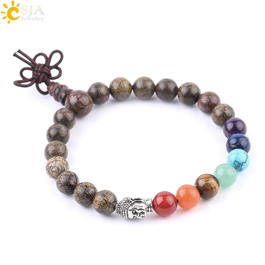 CSJA натуральный художественный камень браслет для исцеления чакр с помощью рейки