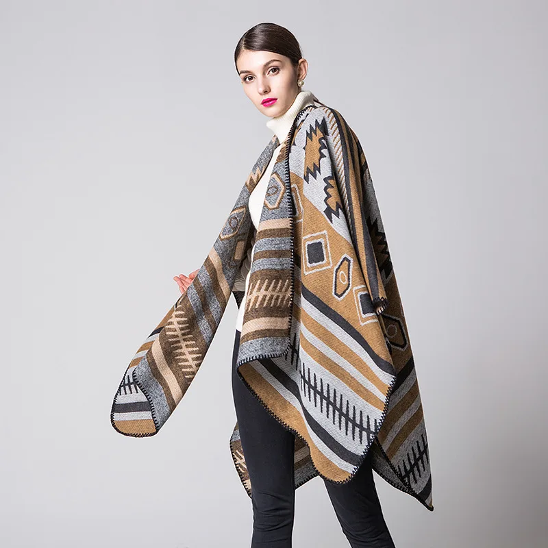 Новый Дизайн Печати Зимний Шарф Женщин Платки Утолщаются Теплые Кашемировые