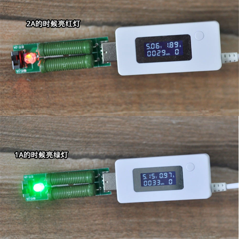 USB мини нагнетания Интерфейс нагрузочный резистор с переключателем регулируемые 2A 1A Батарея Ёмкость Напряжение разряда тестер сопротивления