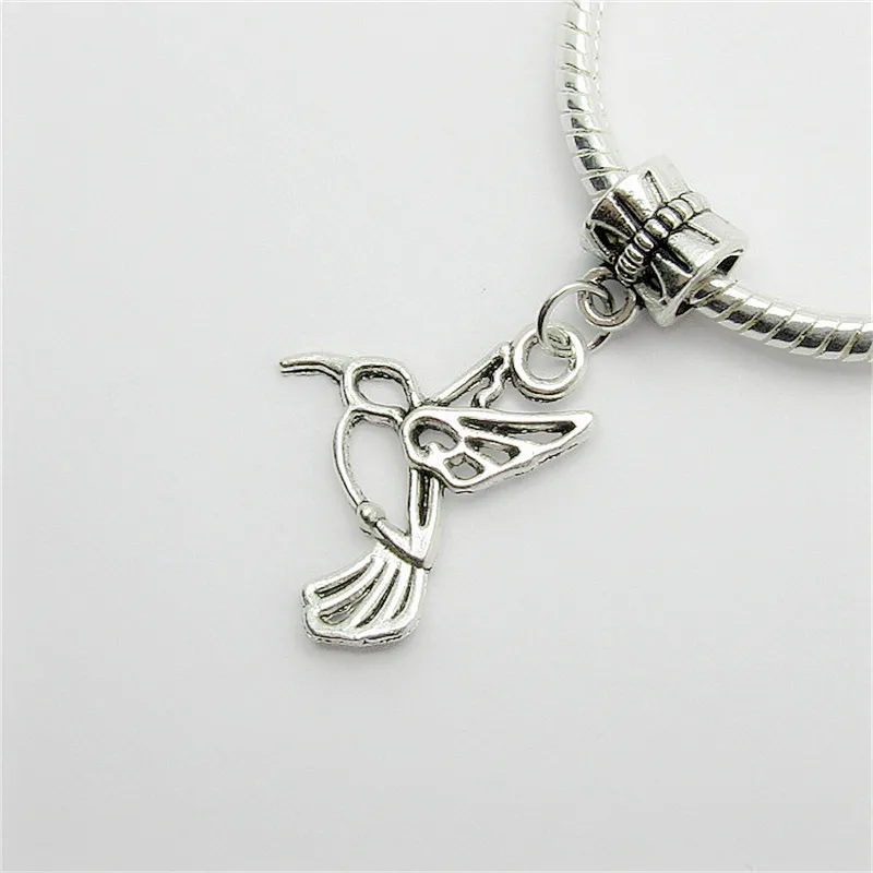 Новый 25 шт. Колибри очарование бусинки с большими отверстиями европейский кулон