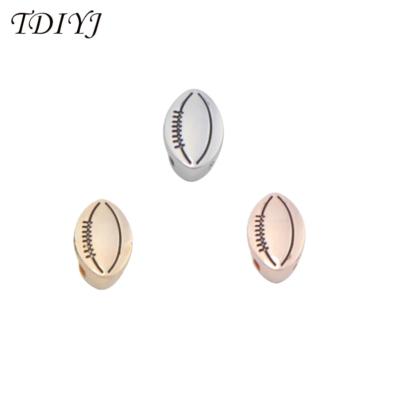 

TDIYJ New Arrival Sports Charm Zinc Alloy Football Keeper Slide Charm For 10mm Wrap Mesh Bracelets 12Pcs/lot