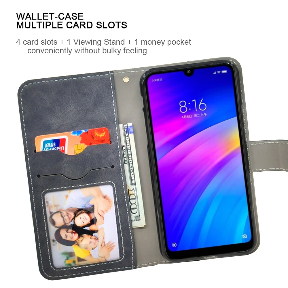 Роскошный Винтажный чехол для Xiaomi Redmi 6 Pro 6A 7 7A Go K20 K30 откидной кожаный силиконовый