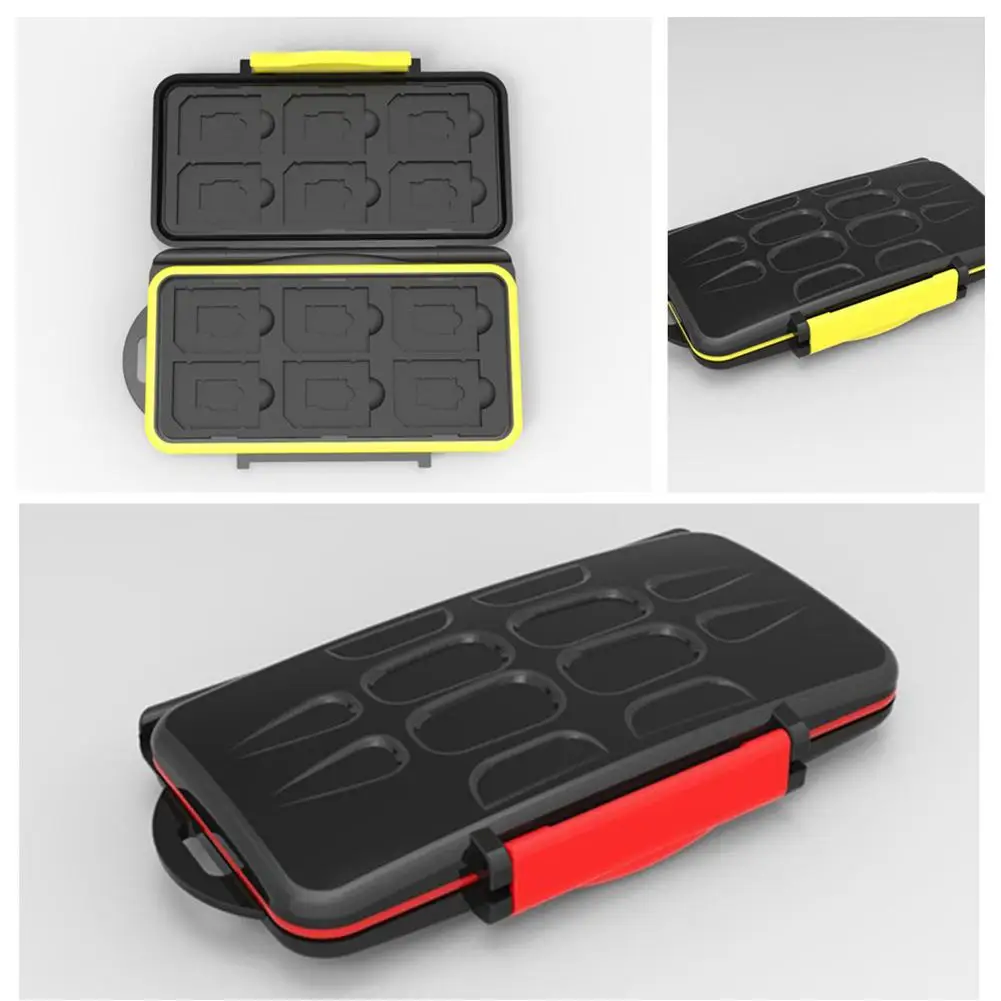 Waterproof Memory Card Case Integrated Shockproof 2SD 12TF Large Capacity Storage Box Yellow Red | Компьютеры и офис