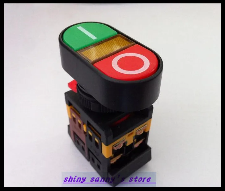 3 шт./лот 24VDC пусковая кнопка с двойной светодиодной сигнальной лампой|pushbutton