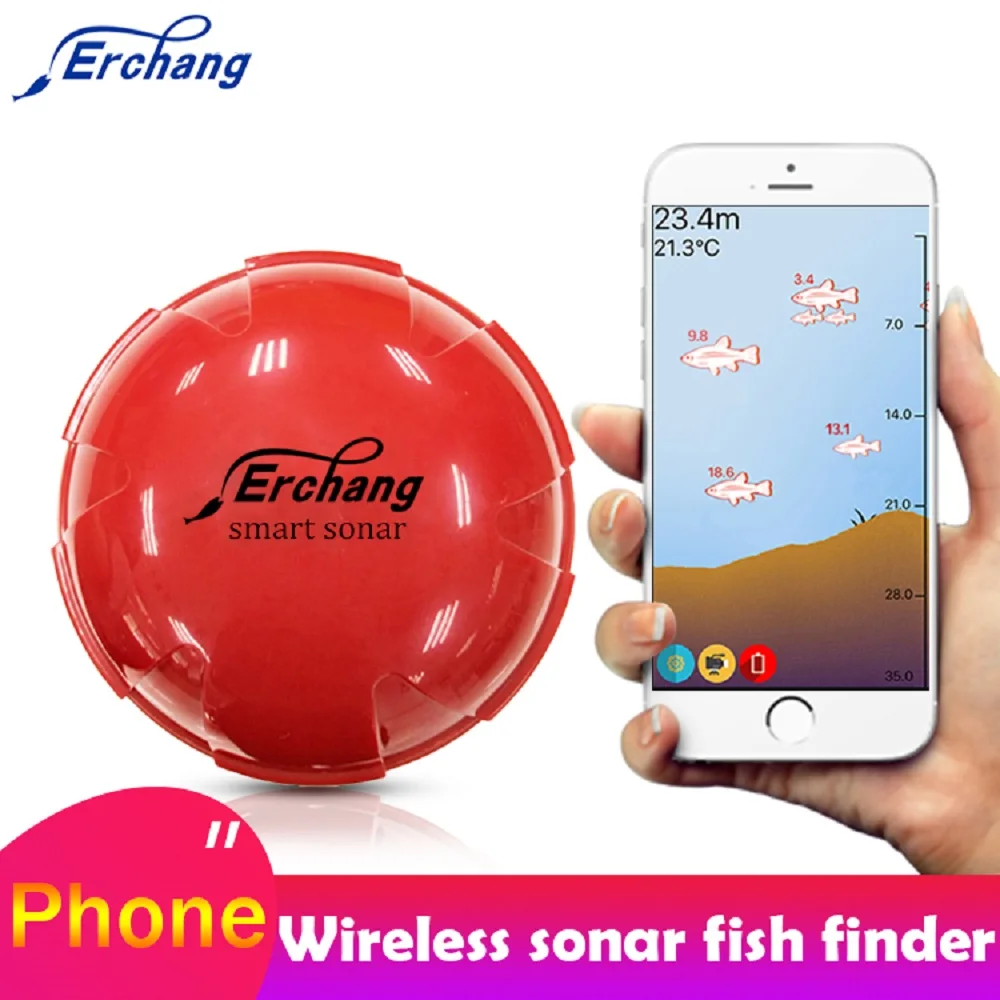 Эхолот рыболокатор Erchang портативный беспроводной сонар Bluetooth глубина 36 м/118 футов