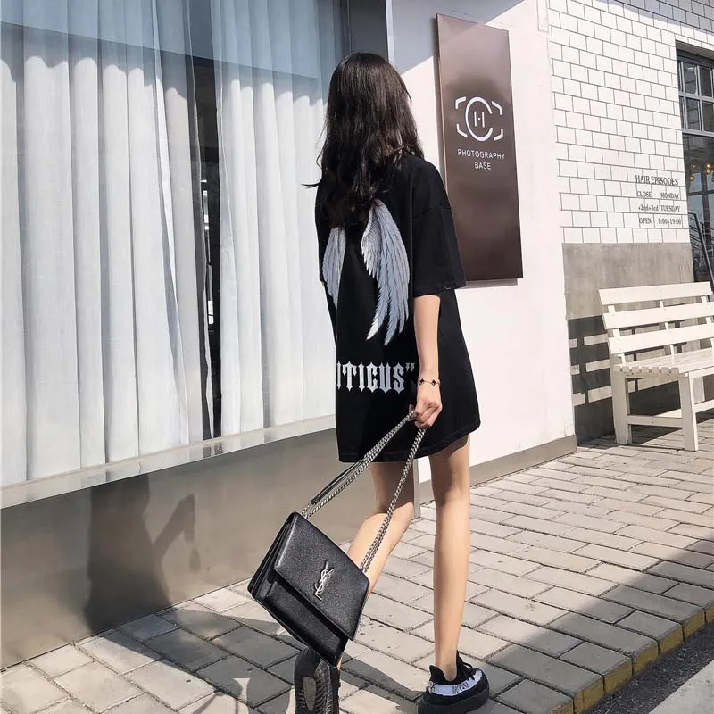 Летняя Корейская версия новой повседневной свободной футболки с короткими