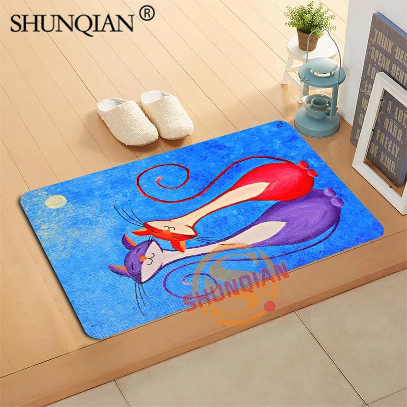 Художественный кошачий коврик на заказ ваши коврики с принтом противоскользящий