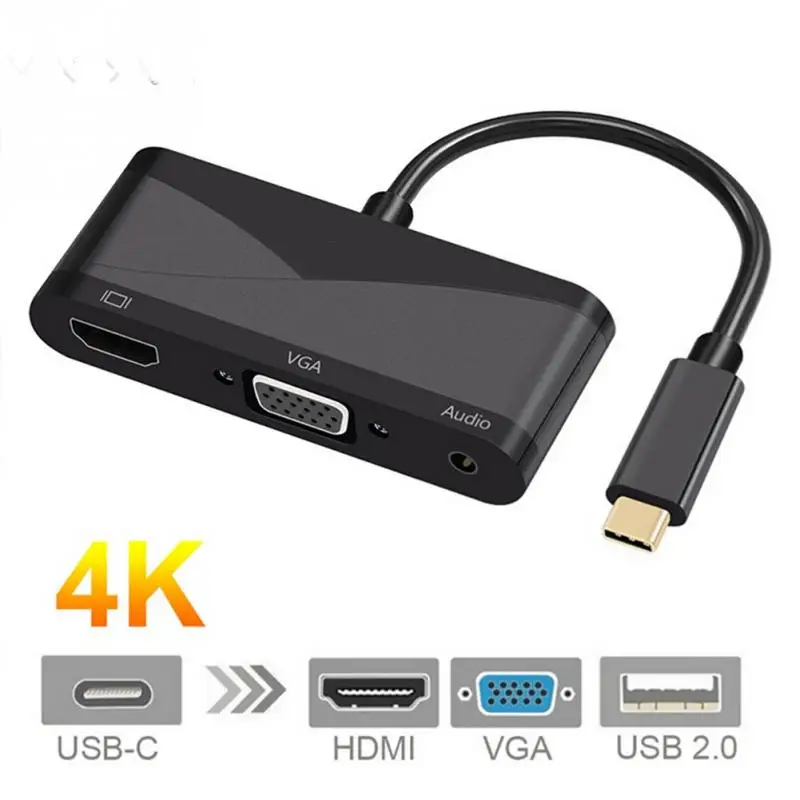 2018 распродажа новинок USB3.1 Тип C к HDMI VGA с аудио c HD линии адаптер|usb3.1 type-c|type-c hdmivga vga |
